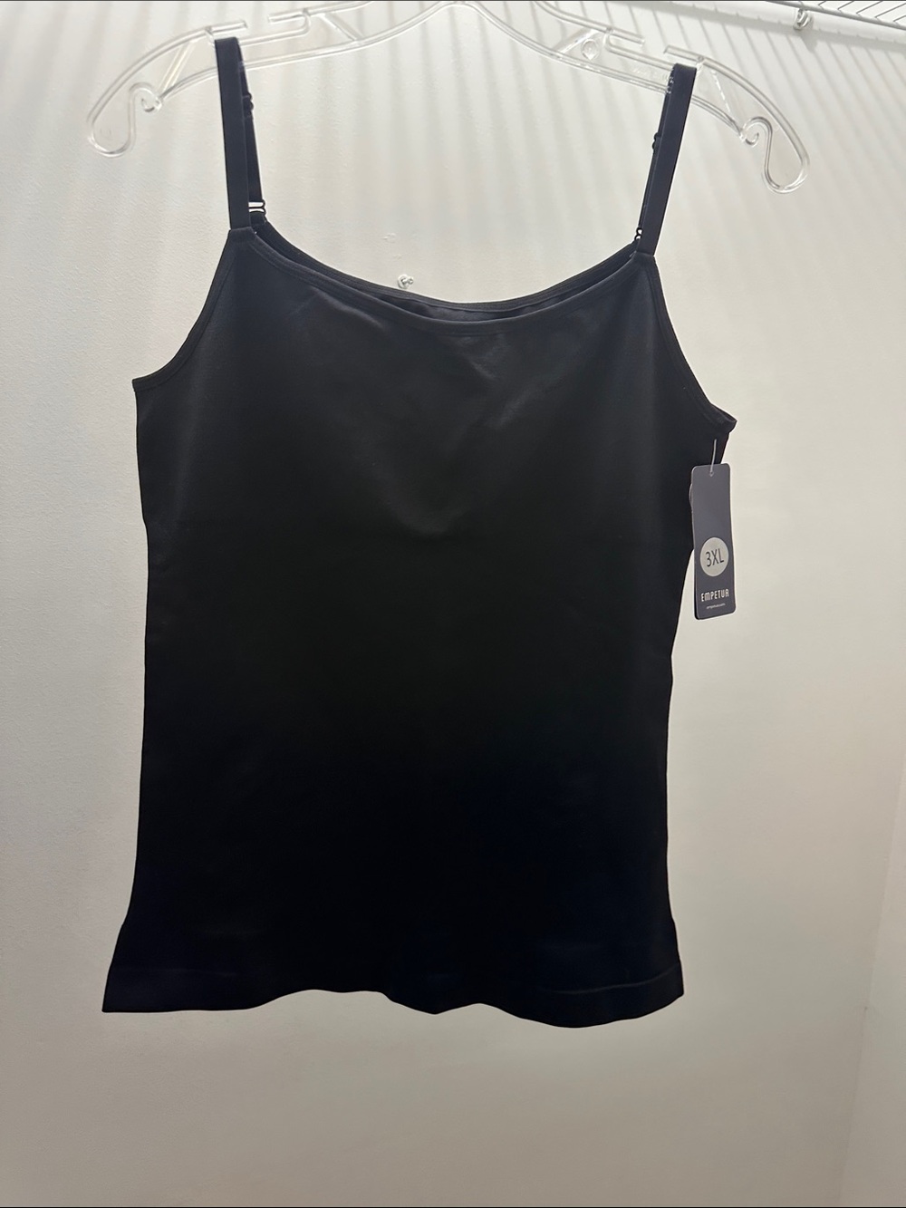 Shapermint Black Adjustable-Strap Camisole Tank